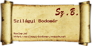 Szilágyi Bodomér névjegykártya